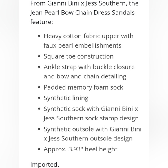 ANTONIO MELANI x Jess Southern Jean Pearl Studded Bow Chain Dress Sandal SZ 8.5 - Picture 6 of 16